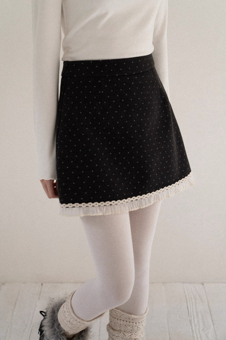 dot frill skirt SI1027