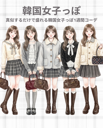 真似するだけで盛れる韓国女子っぽ1週間コーデ