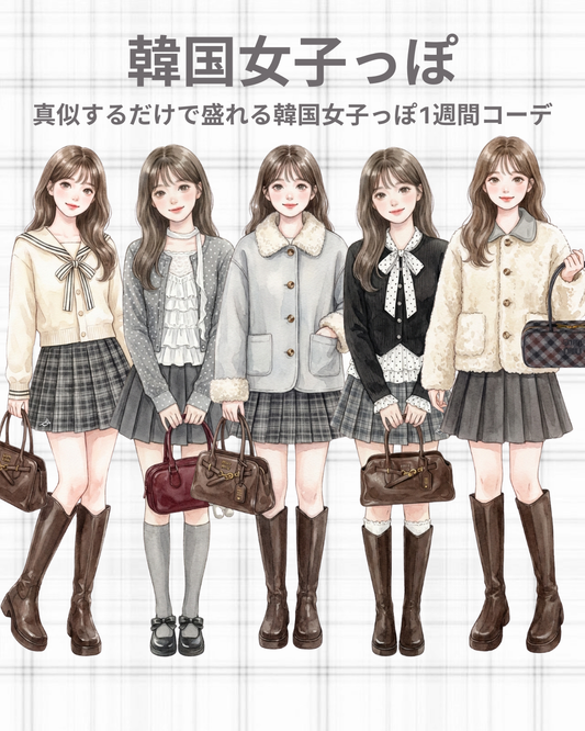 真似するだけで盛れる韓国女子っぽ1週間コーデ