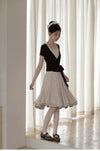 brown point tops & skirt SI1198