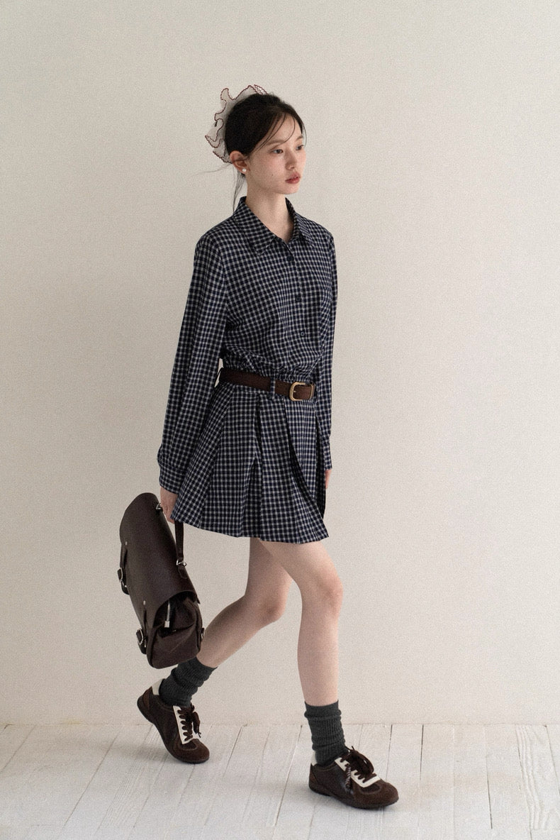 check blue one-piece SI1036