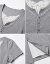 ribbon gray girly tops SI1185