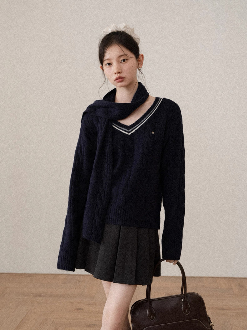 muffler v cut Knit SI1050