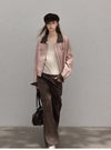 leather pink  jacket SI1220