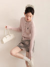 pink point Knit tops SI1090