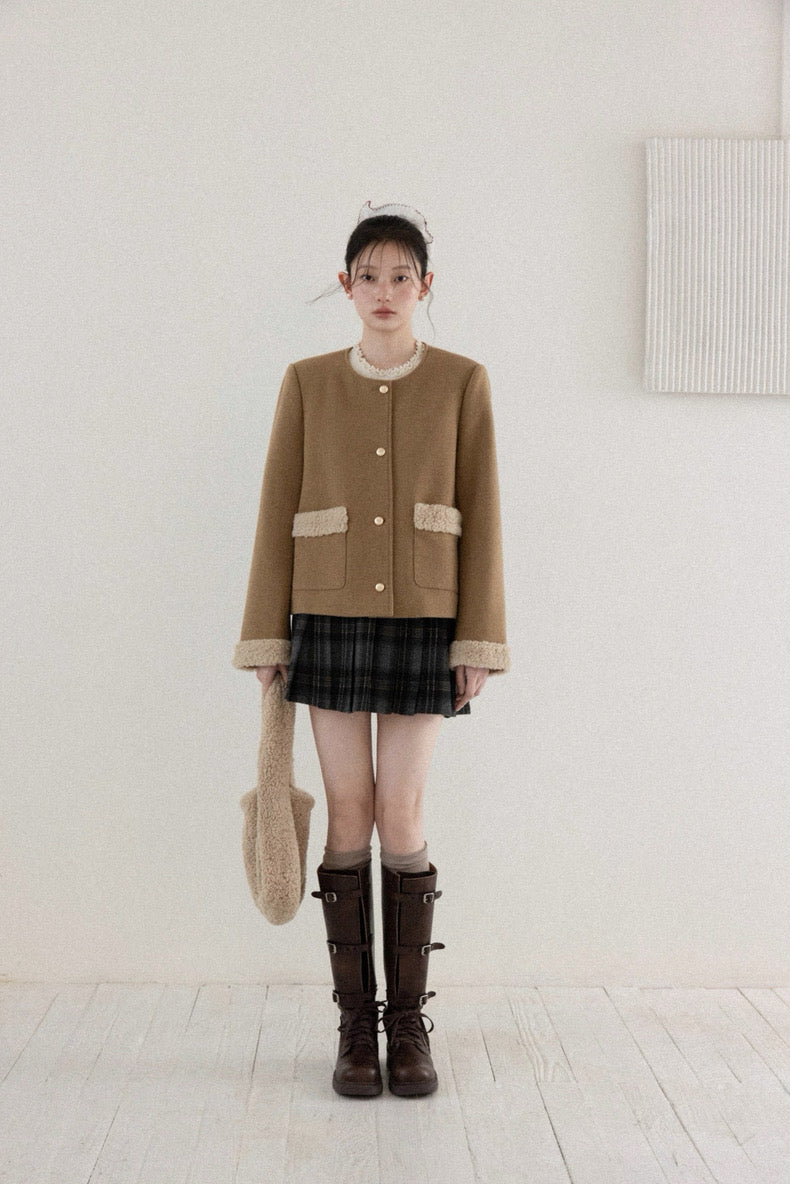 check pleats line skirt SI1032