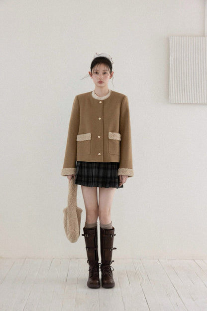 check pleats line skirt SI1032