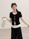ribbon design lace tops SI1157