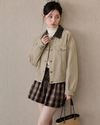 leather curler mood beige jacket SI1256