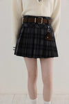 check pleats line skirt SI1032