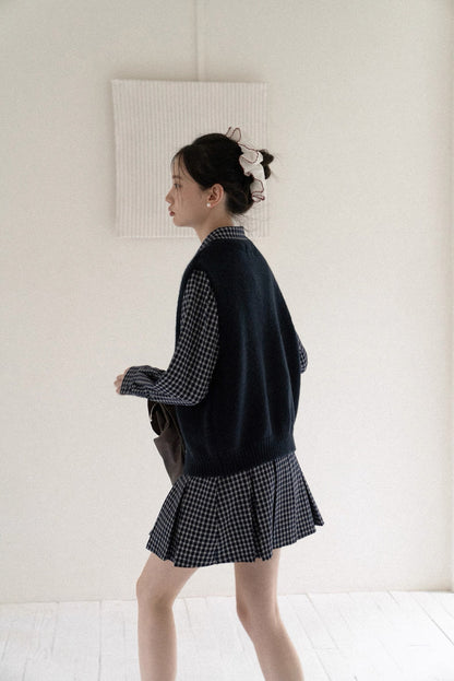 check blue one-piece SI1036