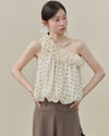 dot one shoulder tops SI1197