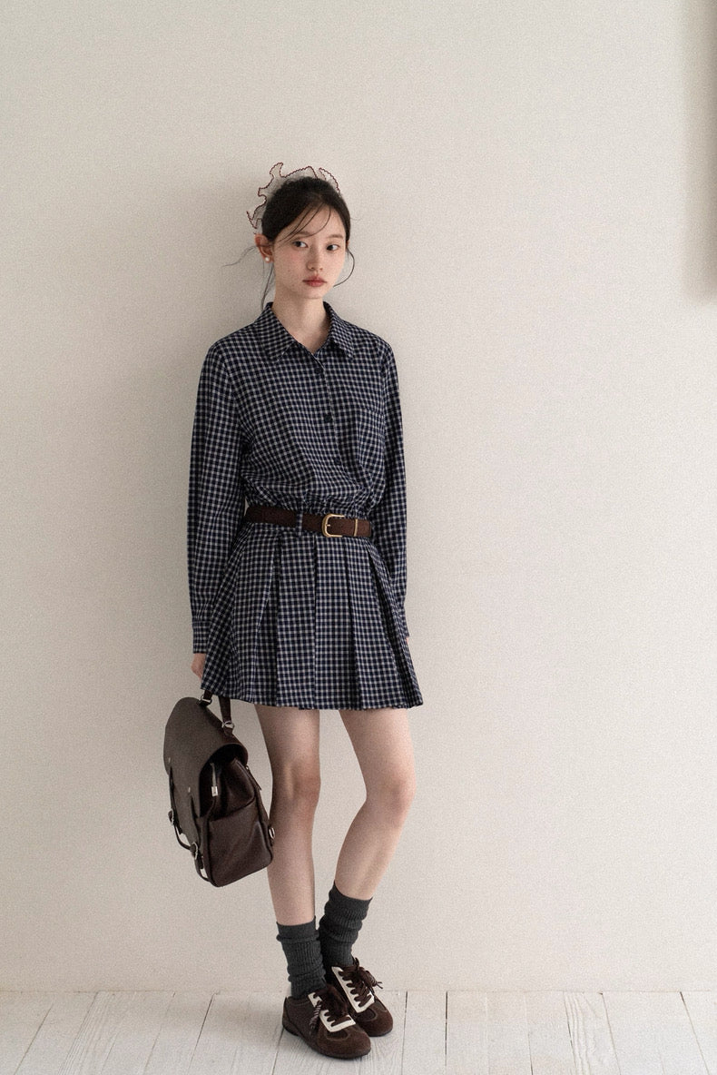 check blue one-piece SI1036