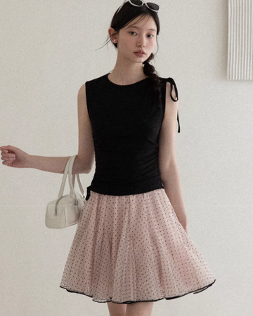 dot pink mood skirt SI1142
