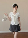simple gray pleats skirt SI1130