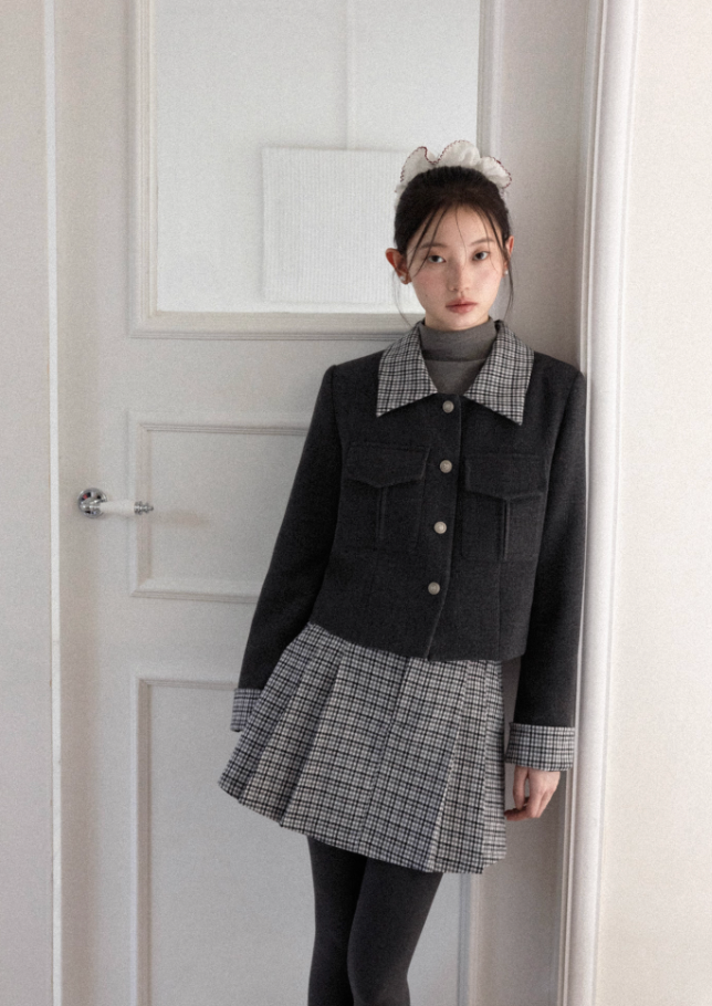 check curler jacket SI1019