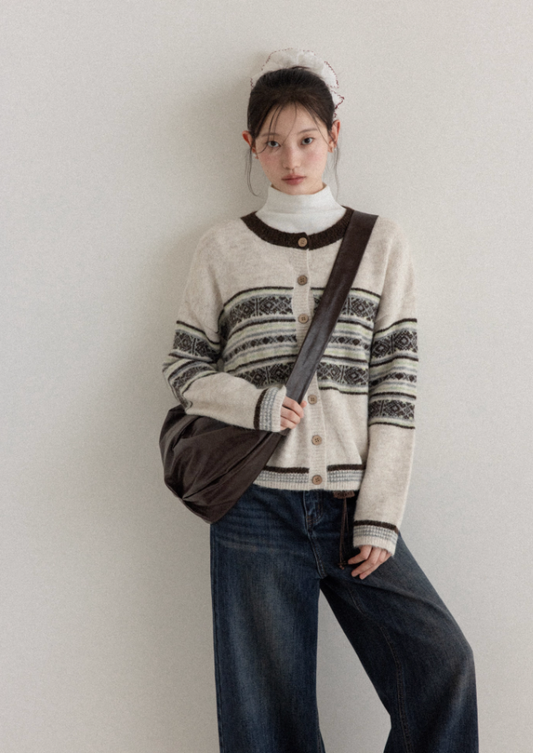 pattern trend Knit cardigan SI1021