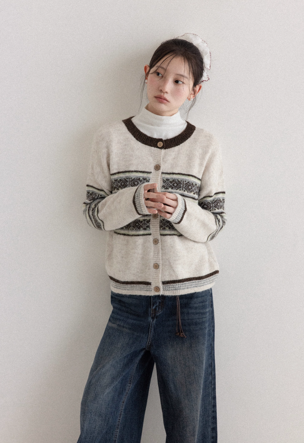 pattern trend Knit cardigan SI1021