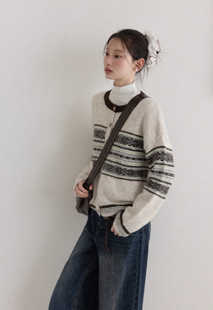 pattern trend Knit cardigan SI1021