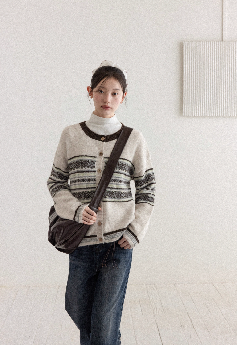 pattern trend Knit cardigan SI1021