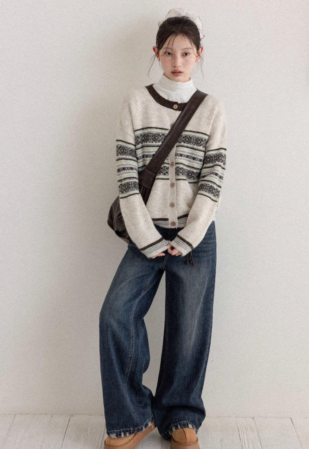 pattern trend Knit cardigan SI1021