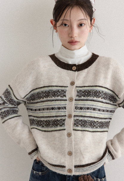 pattern trend Knit cardigan SI1021