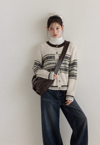 pattern trend Knit cardigan SI1021