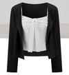 dot point cami ＋black cardigan set SI1104