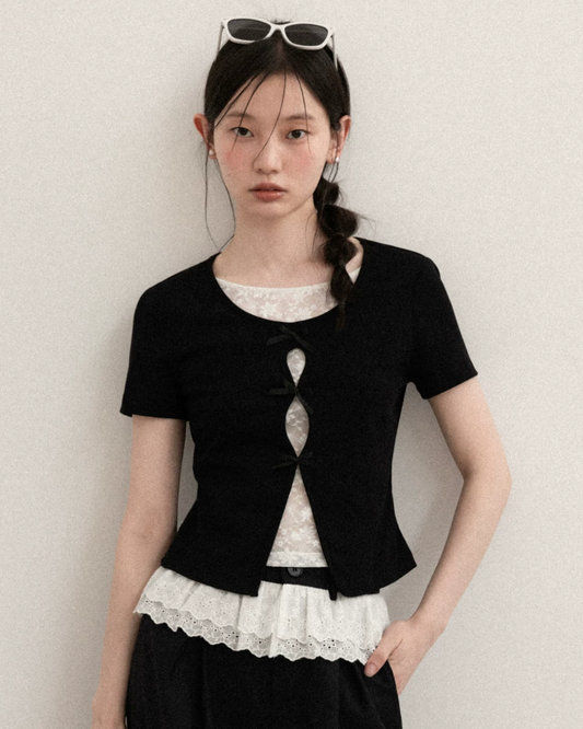 ribbon design lace tops SI1157
