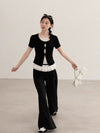 ribbon design lace tops SI1157