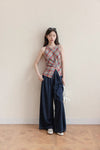 casual girly check tops SI1183