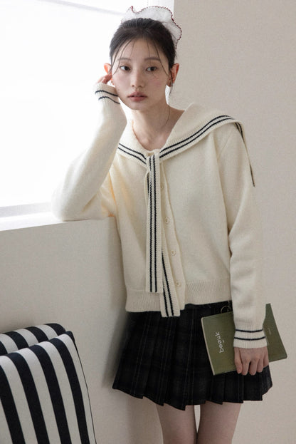 check pleats line skirt SI1032