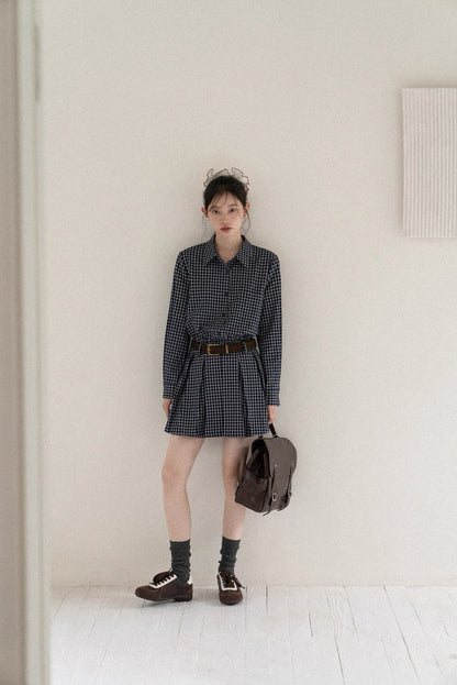 check blue one-piece SI1036