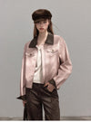 leather pink  jacket SI1220