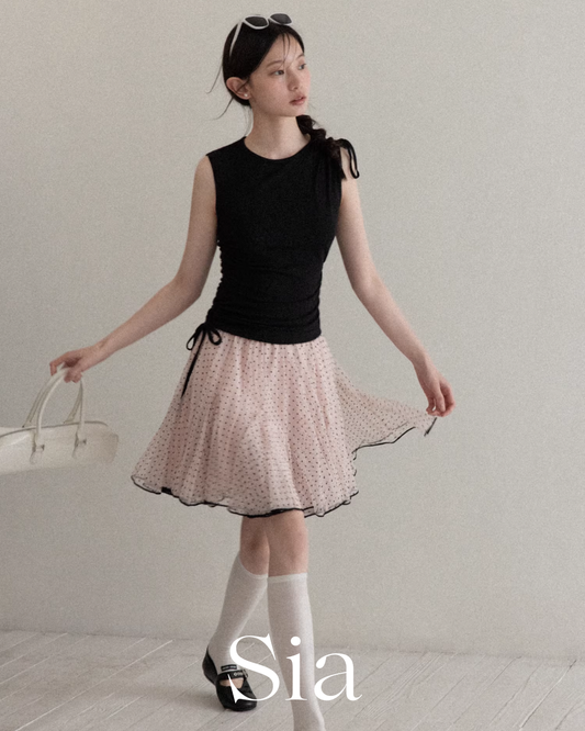dot pink mood skirt SI1142