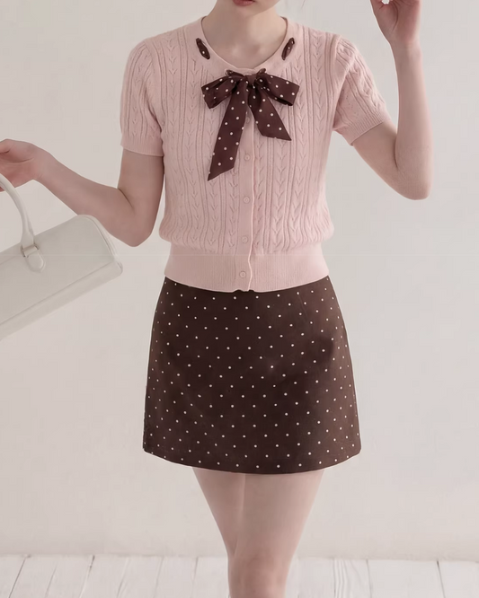 dot brown skirt SI1144