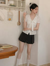 simple gray pleats skirt SI1130