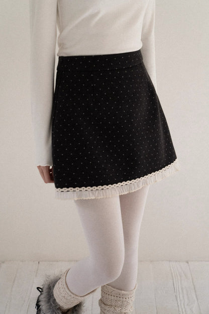 dot frill skirt SI1027