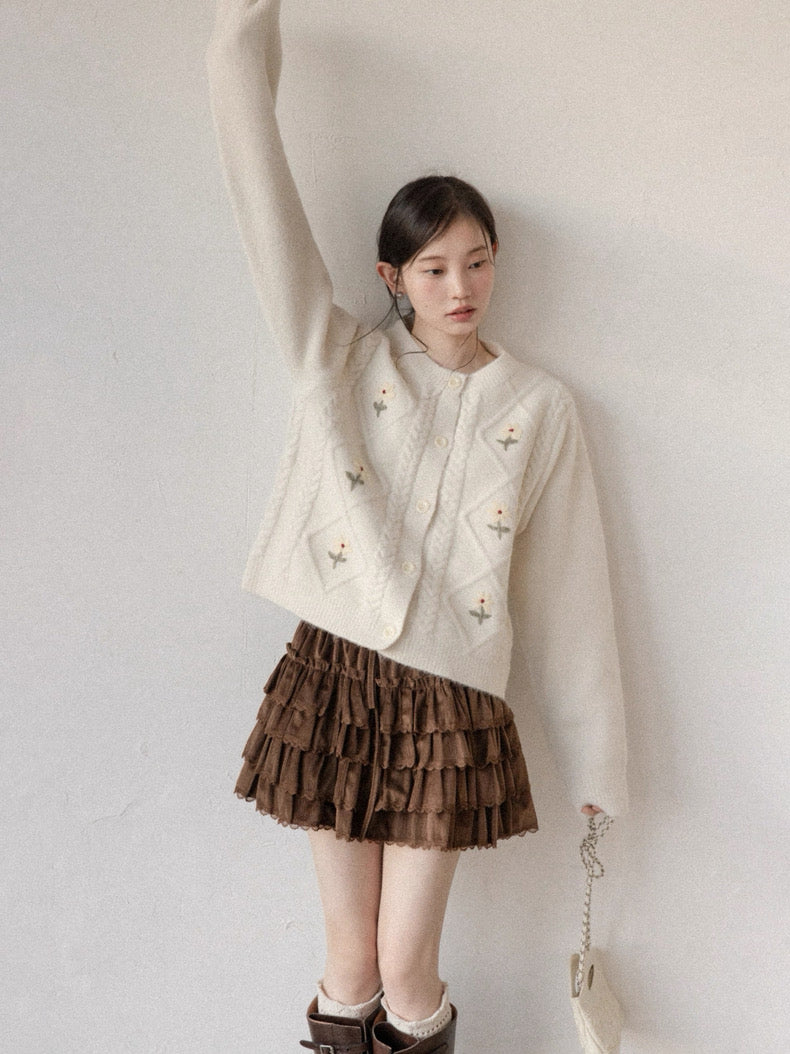 flower point Knit tops SI1043