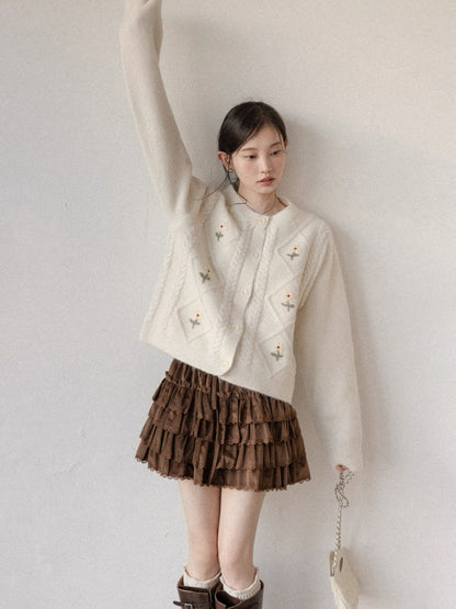 flower point Knit tops SI1043