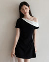 dot one shoulder one-piece SI1160