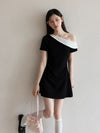 dot one shoulder one-piece SI1160