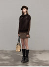 brown mood vest & tops & skirt SI1221
