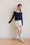 navy fit ribbon tops SI1072