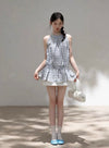 check casual frill tops SI1186