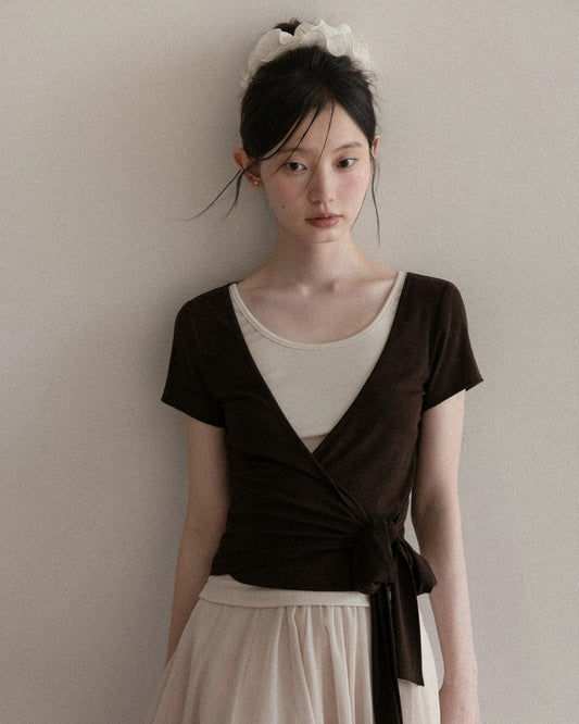 brown point tops & skirt SI1198