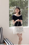 lace point navy tops SI1184