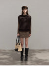 brown mood vest & tops & skirt SI1221