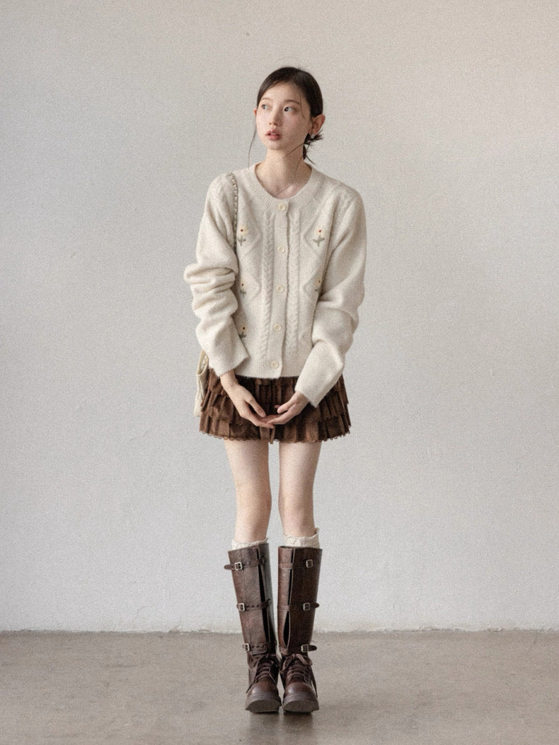 flower point Knit tops SI1043