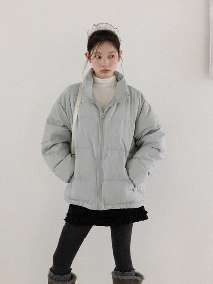 gray blue simple down jacket SI1038